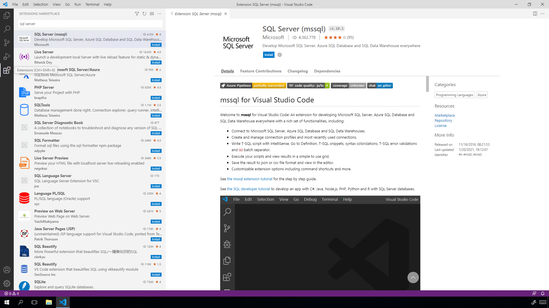 Connect To A SQL Database With Visual Studio Code